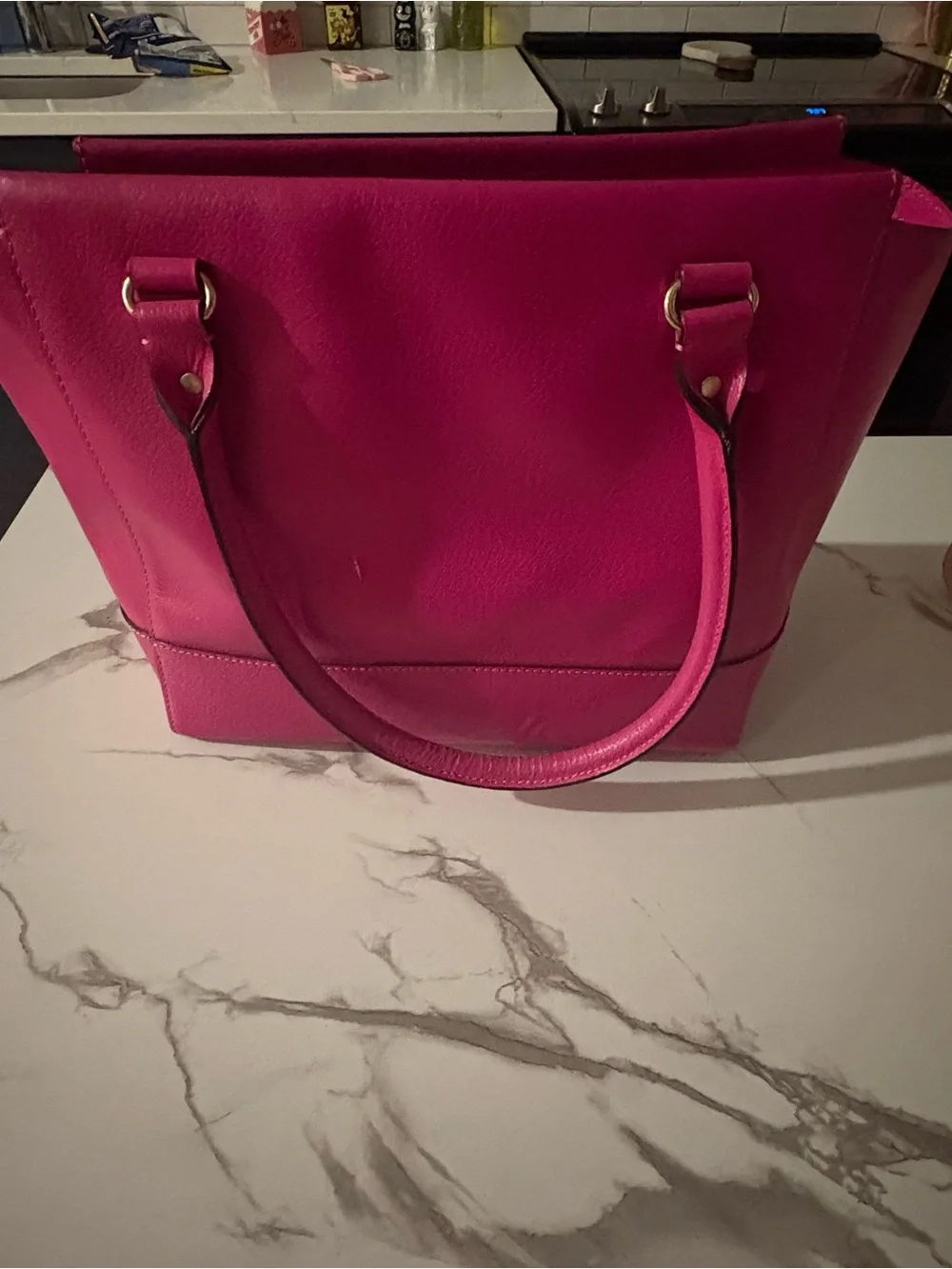 Kate Spade New York Hot Pink Leather Tote Shoulder Bag